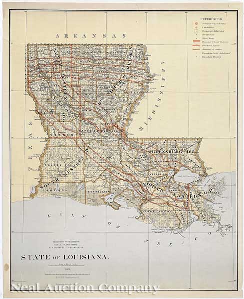 [Antique Map of Louisiana] "State
