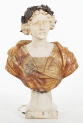 ANTIQUE MARBLE BUSTCarved marb