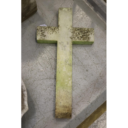 Antique marble cross, approx 56.5cm