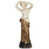 ANTIQUE MARBLE FIGURAL SCULPTU