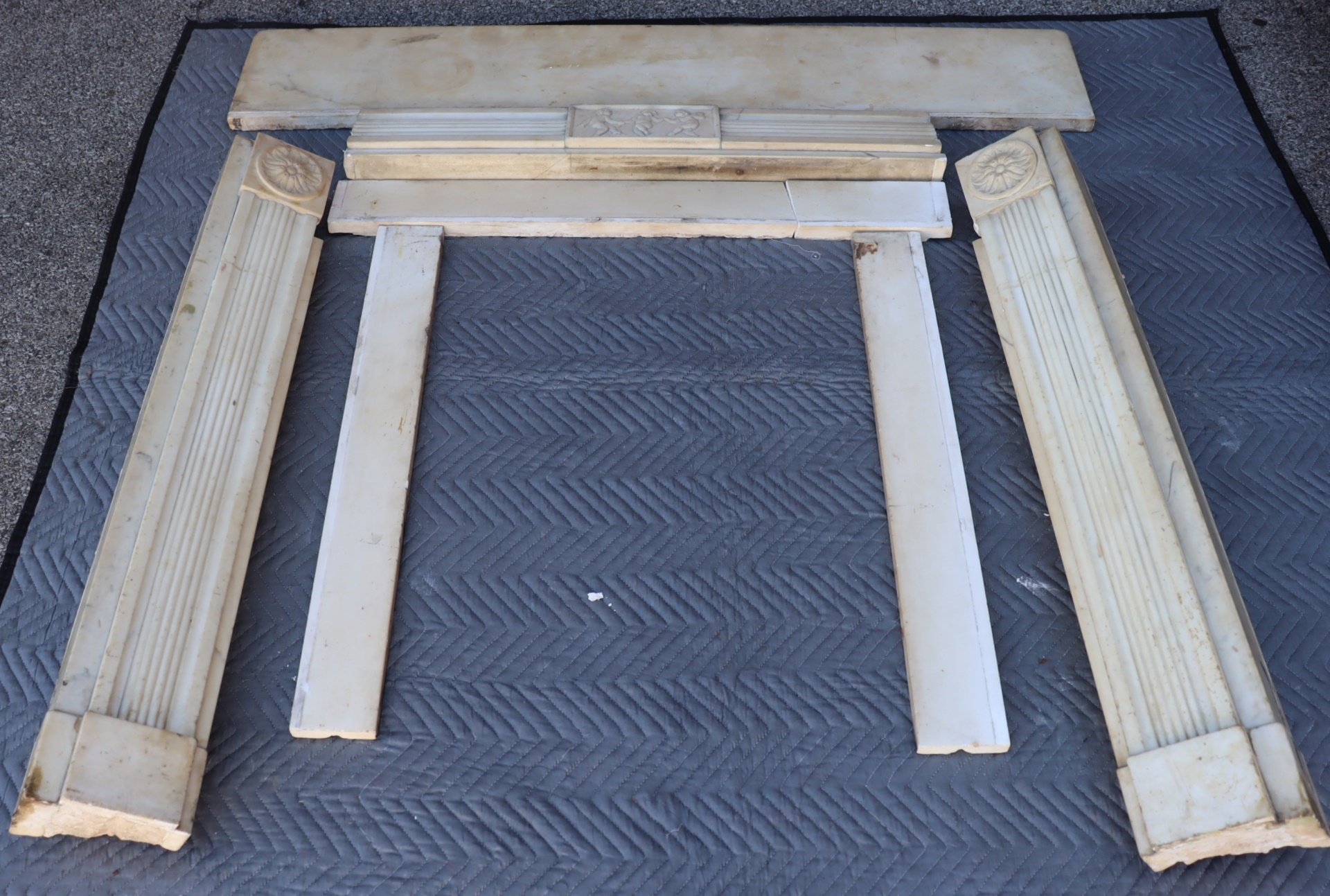 ANTIQUE MARBLE FIREPLACE. From a