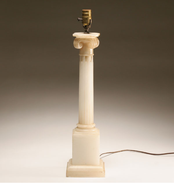 Antique marble lamp in the form