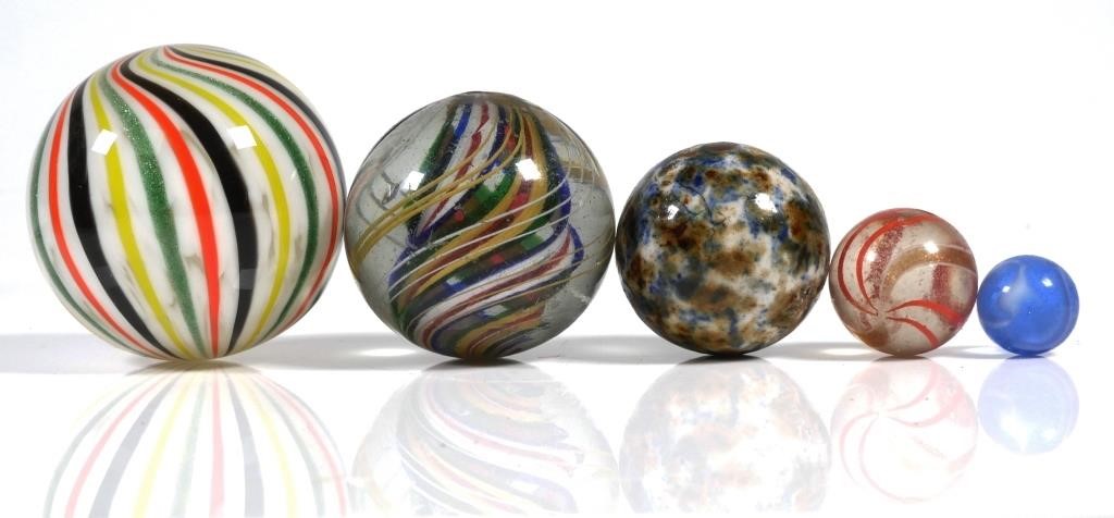 ANTIQUE MARBLES, INCL LARGE