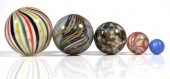 ANTIQUE MARBLES, INCL LARGE HA