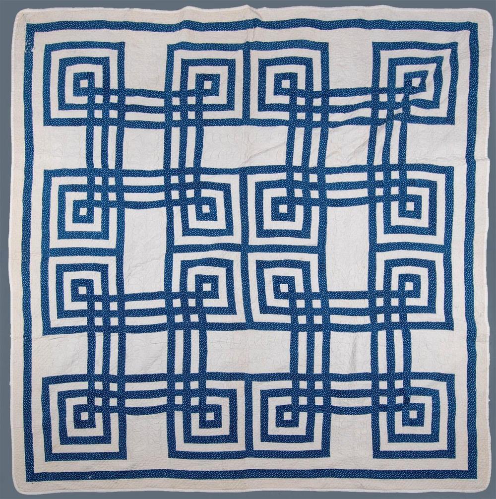 ANTIQUE MAZE BLUE AND CREAM