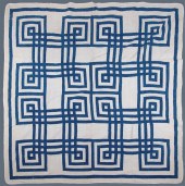 ANTIQUE MAZE BLUE AND CREAM PI
