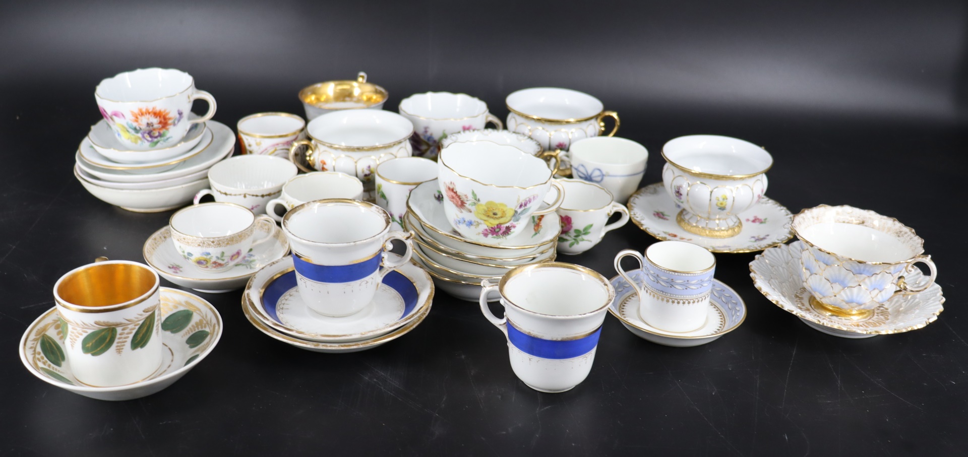 ANTIQUE MEISSEN CUP & SAUCER