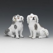 ANTIQUE MEISSEN PAIR OF PORCEL