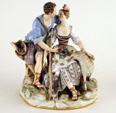 ANTIQUE MEISSEN PORCELAIN COUR