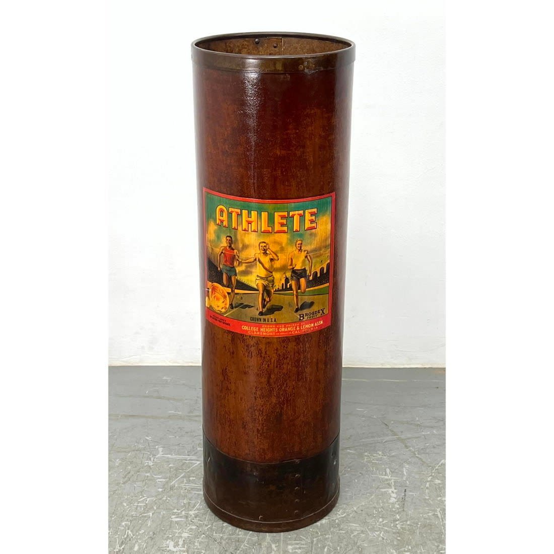 Antique Metal Bound Cylinder