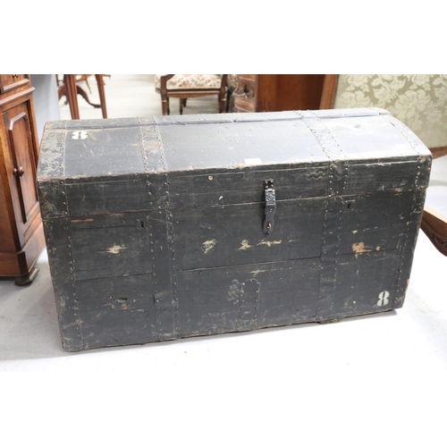 Antique metal bound painted pine