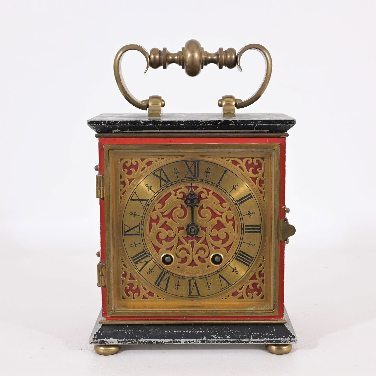 ANTIQUE METAL MANTEL CARRIAGE