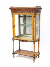ANTIQUE METAL MOUNTED CURIO CA