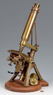 ANTIQUE MICROSCOPE, POWELL AND