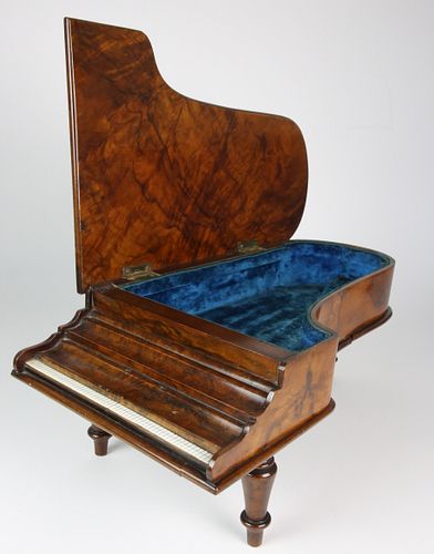 ANTIQUE MINIATURE BURLWOOD GRAND