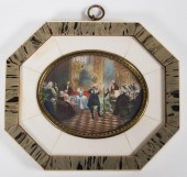 ANTIQUE MINIATURE PAINTING, "F