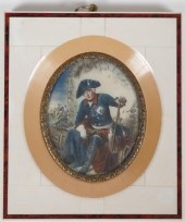 ANTIQUE MINIATURE PAINTING, "F