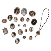 ANTIQUE MINIATURE PORTRAIT BRO