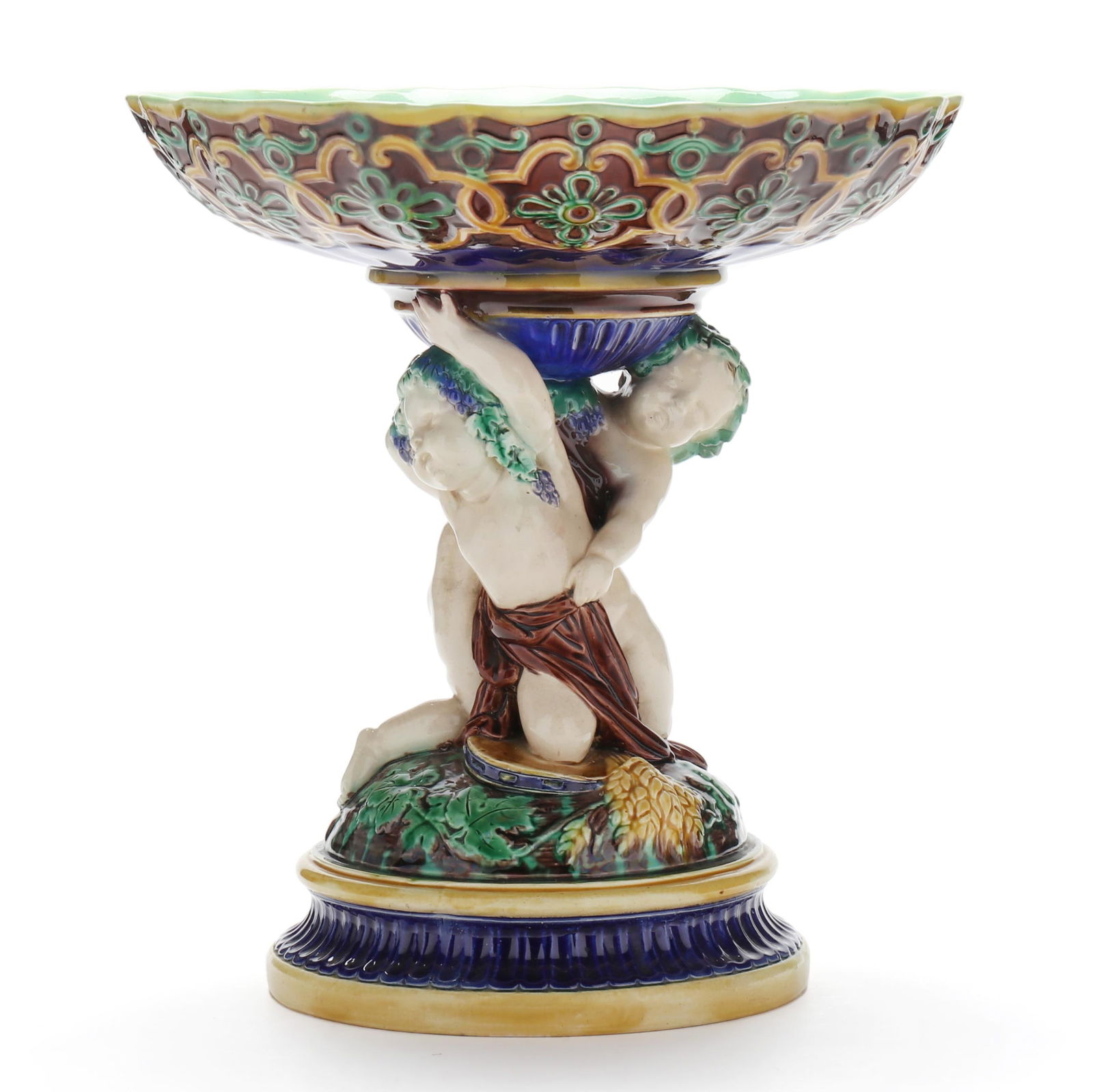 ANTIQUE MINTON MAJOLICA FIGURAL