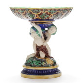 ANTIQUE MINTON MAJOLICA FIGURA