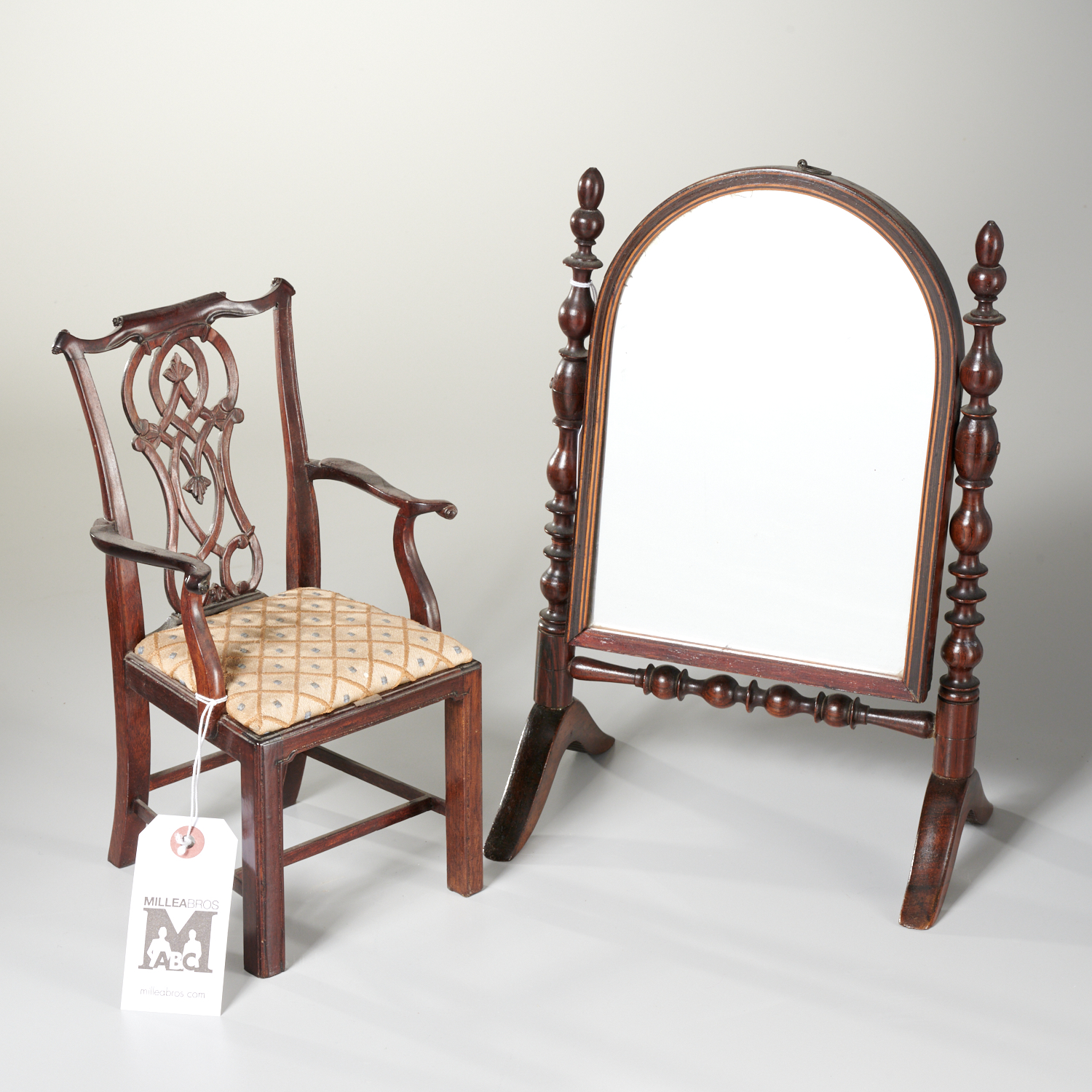 ANTIQUE MODELS OF CHEVAL MIRROR,
