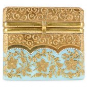 ANTIQUE MOSER OPALINE GILDED G