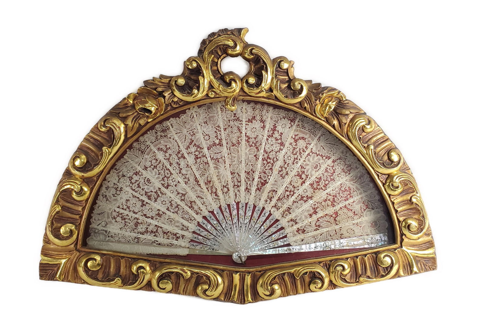 ANTIQUE MOTHER OF PEARL AND LACE