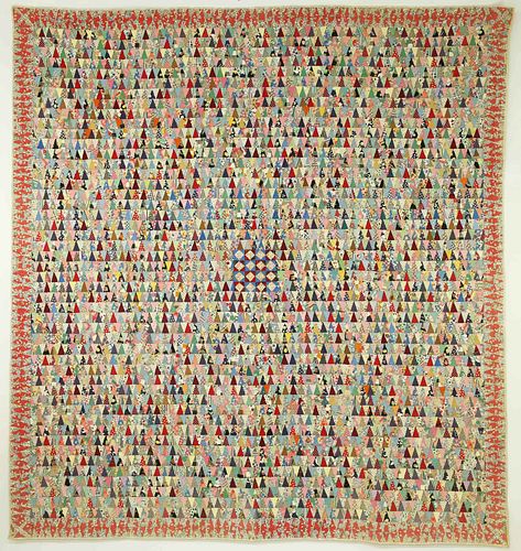 ANTIQUE MULTI-PIECE SAWTOOTH QUILT,