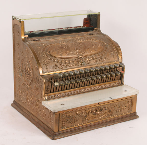 Antique National Cast Brass Cash
