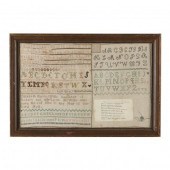ANTIQUE NEEDLEWORK SAMPLER, AM