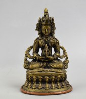 ANTIQUE NEPALESE GILT BRONZE B