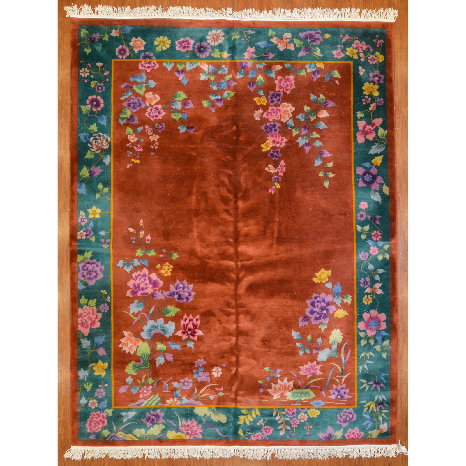 ANTIQUE NICHOLS RUG, CHINA, 8.8 X