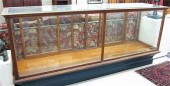 ANTIQUE OAK AND BEVELED GLASS