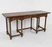 ANTIQUE OAK BARLEY TWIST CONSO