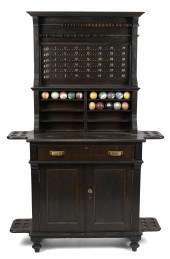 ANTIQUE OAK BILLIARDS BUFFET,