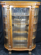 ANTIQUE OAK CHINA CABINET<br>C