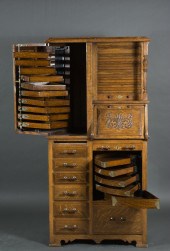 ANTIQUE OAK DENTAL CABINETANTI