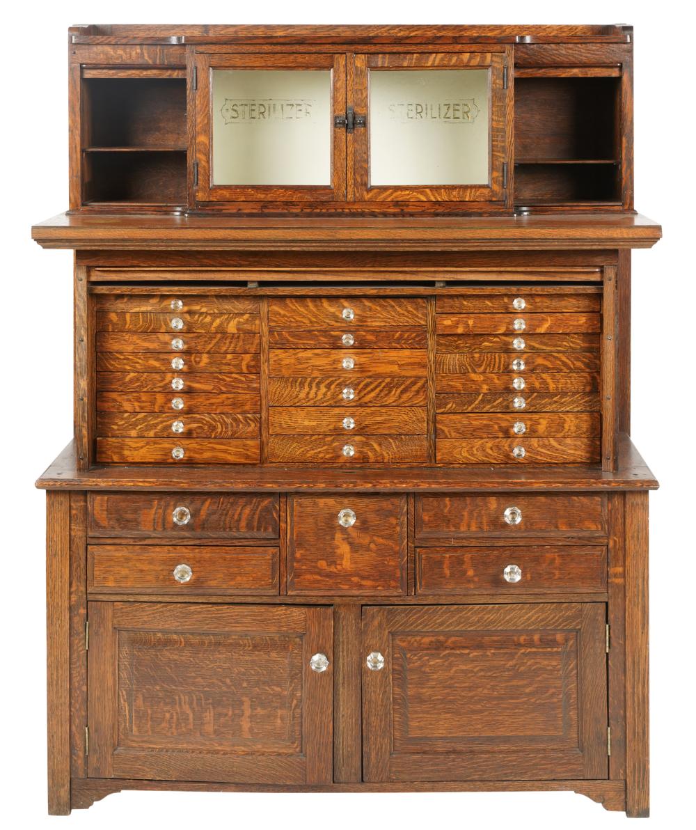 ANTIQUE OAK DENTAL CABINETAntique