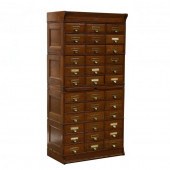 ANTIQUE OAK FOUR-STACK FILING