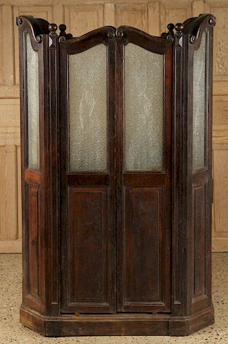 ANTIQUE OAK FRENCH ELEVATOR CASE