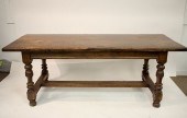 ANTIQUE OAK LIBRARY TABLE, TUR