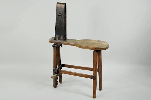 ANTIQUE OAK PRIMITIVE SADDLE