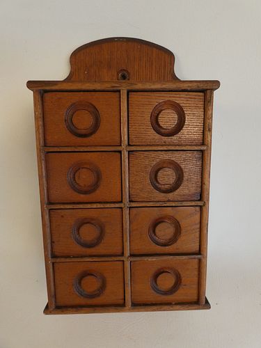 ANTIQUE OAK SPICE CABINETAntique