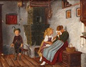 Antique oil on board painting
