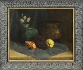 ANTIQUE OIL ON CANVAS SIGNED E