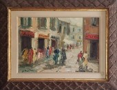 ANTIQUE OIL ON PANEL "PORTA NO