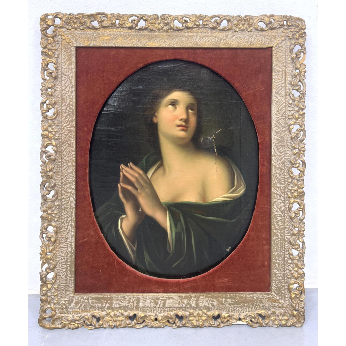 Antique Oil Painting on Canvas. 