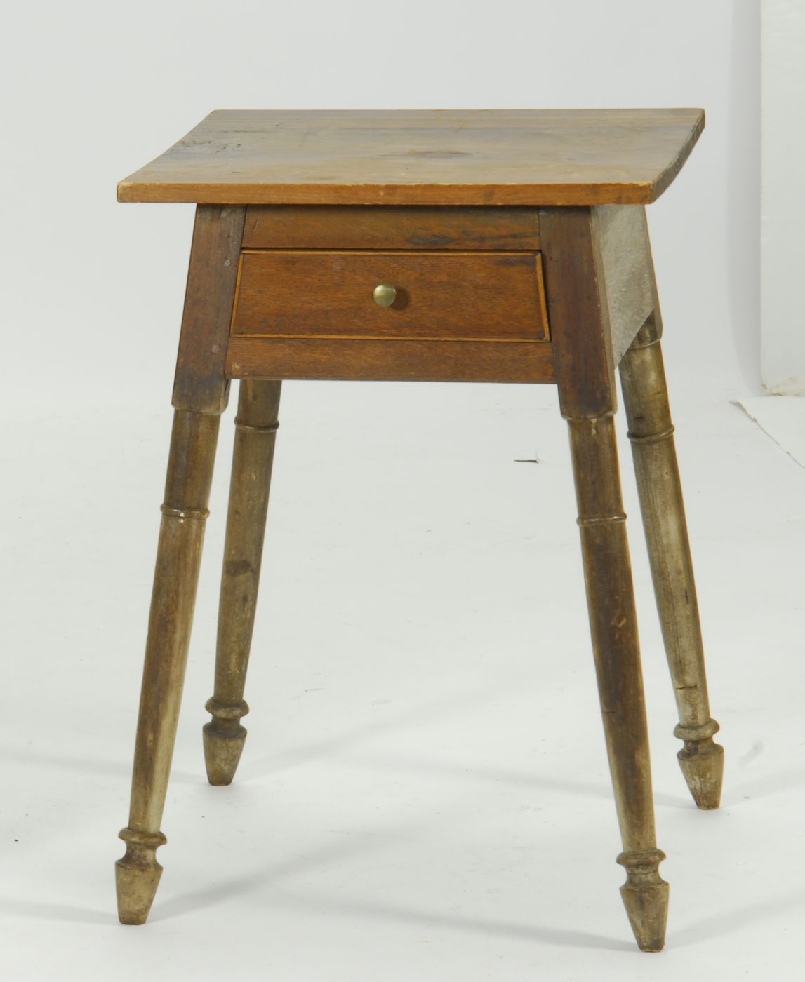 ANTIQUE ONE-DRAWER SPLAY-LEG