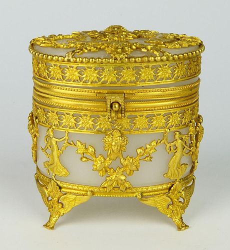 ANTIQUE OPALINE GLASS DORE
