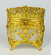 ANTIQUE OPALINE GLASS DORE MOU